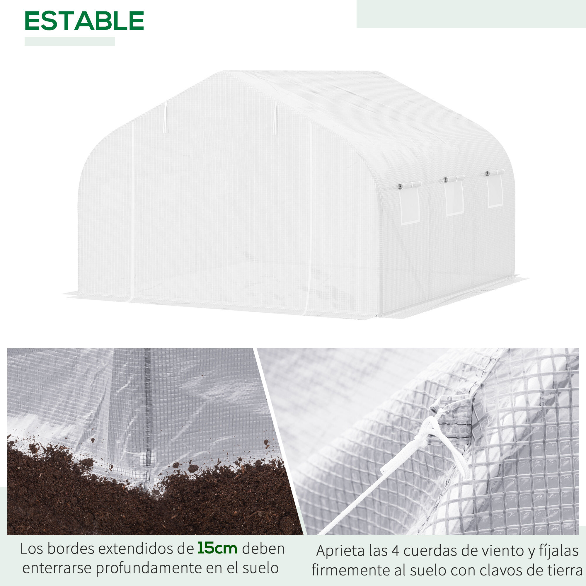 Outsunny Conjunto de Invernadero Blanco, , large Imagen numero 5