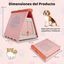 COSTWAY Caseta Perros para Exterior, Casa Plegable de Pl&aacute;stico para Perros con Puerta de Solapa Bloqueable, Ventanas, Base Elevada, Refugio Port&aacute;til Impermeable para Mascotas, 72 x 60 x 68 cm (Rosa), , large indicador imagen numero 5