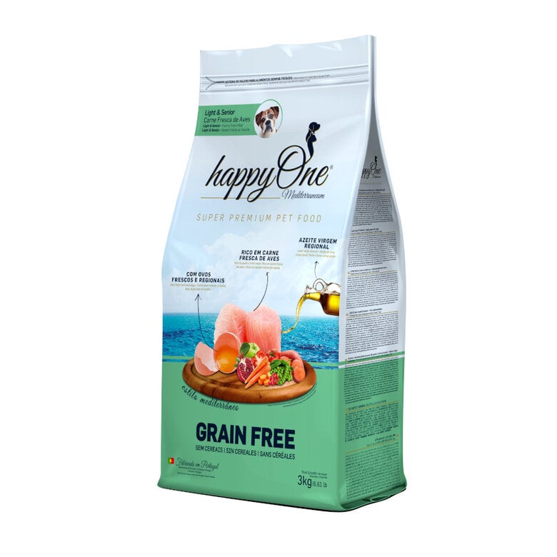 happyOne Mediterraneum Senior Grain Free Carne Fresca de Aves pienso para perros