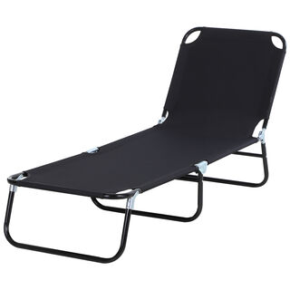 Outsunny Tumbona Plegable Reclinable color Negro