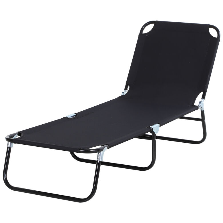 Outsunny Tumbona Plegable Reclinable color Negro thumbnail