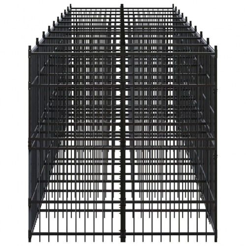 Vidaxl perrera con sistema de seguridad de cerradura negra para perros, , large Imagen numero 13