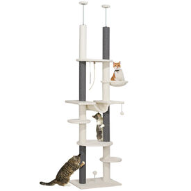 PawHut Árbol rascador crema y gris para Gatos 