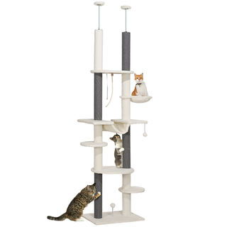 PawHut Árbol rascador crema y gris para Gatos 