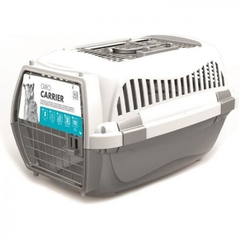 MPets giro carrier jaula de transporte gris y blanco para perros, , large image number null