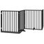 vidaXL Puerta para perros plegable 4 paneles madera álamo negra 320 cm, , large indicador imagen numero 1