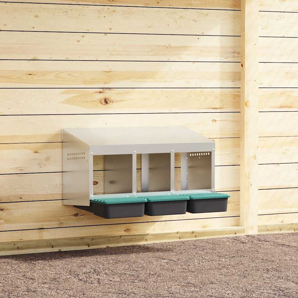 vidaXL Nido para gallinas de acero galvanizado para montar en la pared thumbnail