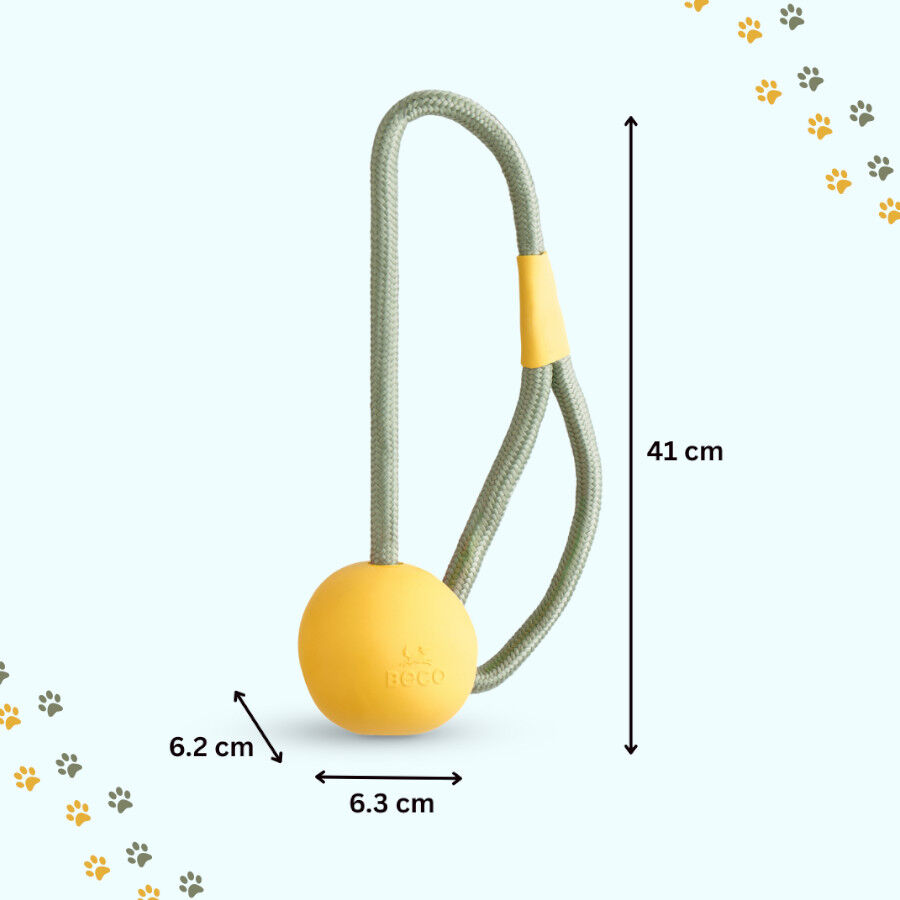 BECO Mordedor de goma con Cuerda Amarillo para perros, , large Imagen numero 3