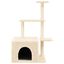 vidaXL Rascador para gatos con postes de sisal color crema 110 cm, , large indicador imagen numero 3