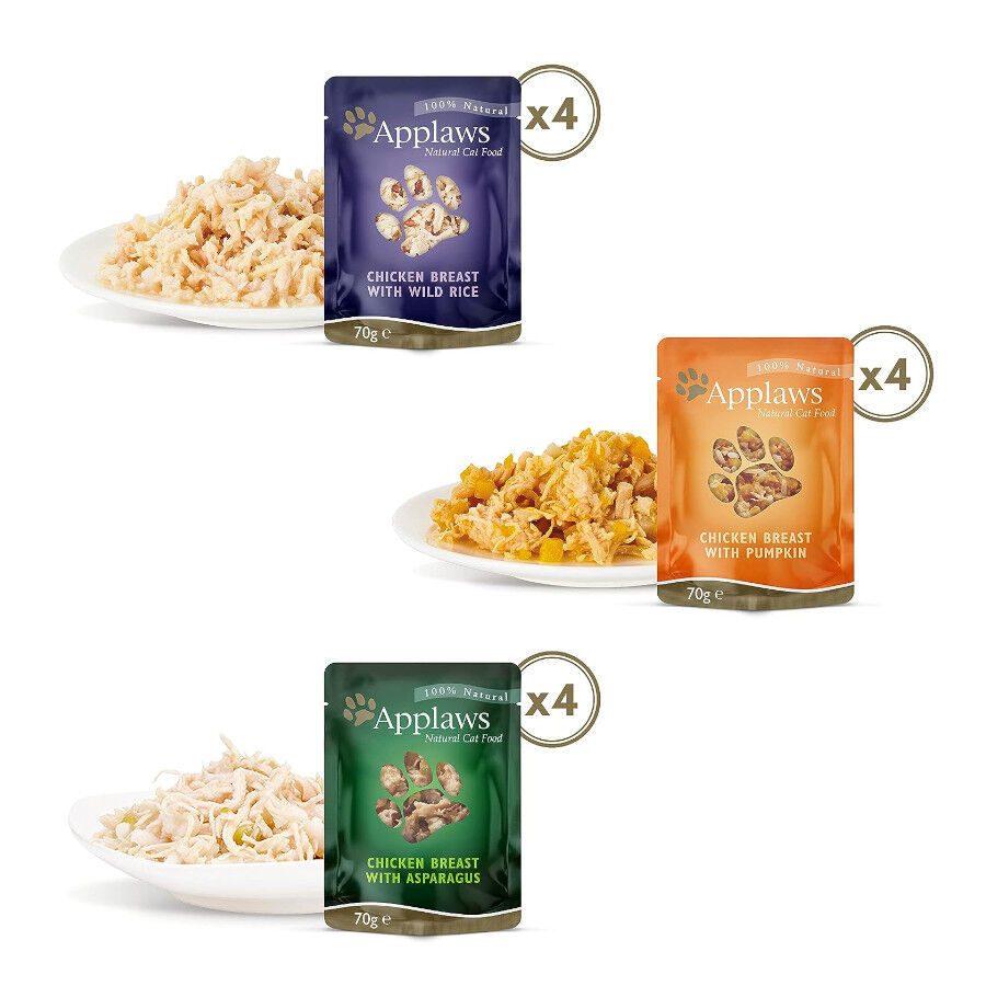 12 sobres x 70 g Applaws Selection Caldo de Pollo sobre para gatos - Multipack, , large Imagen numero 2