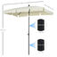 Outsunny Sombrilla de Jardín de Aluminio 198x130x245 cm Parasol de Jardín Rectangular con Función de Inclinación para Terraza Patio Exterior Beige, , large indicador imagen numero 3