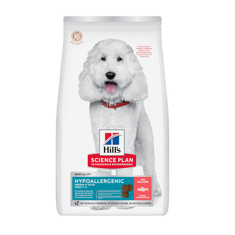 2.5 kg Hill's Science Plan Adult Medium Hypoallergenic Salmón pienso para perros