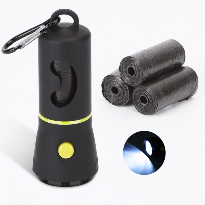 Nobleza Dispensador de Bolsas de Caca para Perro con Linterna LED y Mosquet&oacute;n, , large Imagen numero 1