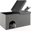COSTWAY Banco con Arenero para Gatos, Banco De Almacenamiento con Estera de Arena a Prueba de Orina y Filtro de Carbón, Cajas de Arena Impermeable 90 x 50 x 50 cm (Gris), , large indicador imagen numero 1