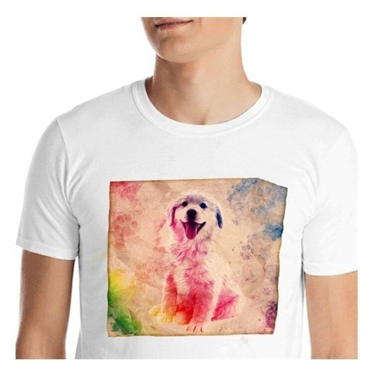Mascochula camiseta hombre lienzo personalizada con tu mascota blanco, , large image number null