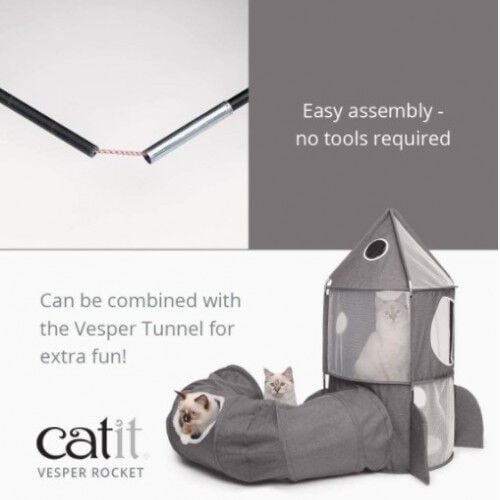 Refugio plegable Catit Vesper Rocket para gatos color Gris thumbnail