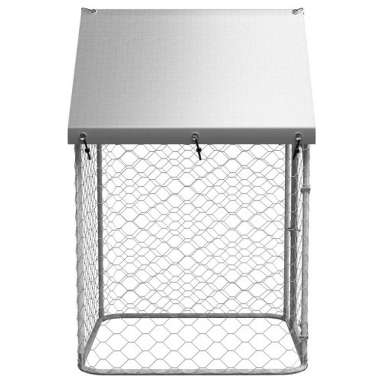 VidaXL Perrera Exterior Plateada para perros, , large image number null