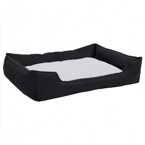 Vidaxl sof&aacute; acolchado rectangular con coj&iacute;n negro y blanco para perros, , large Imagen numero 2