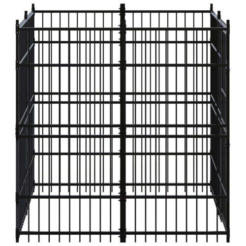 Vidaxl perrera con puerta y bisagras negra para perros, , large Imagen numero 14