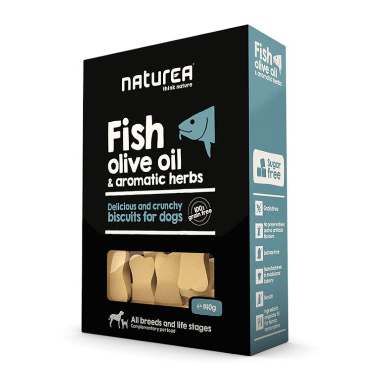 Galletas sin cereales para perros Naturea con pescado y hierbas