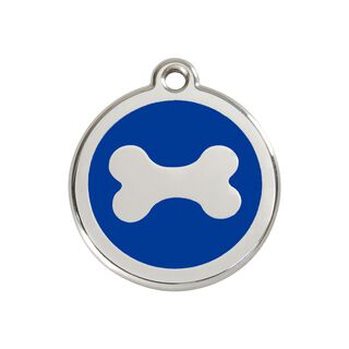 Red Dingo Placa identificativa Acero Inoxidable Esmalte Hueso Azul para perros