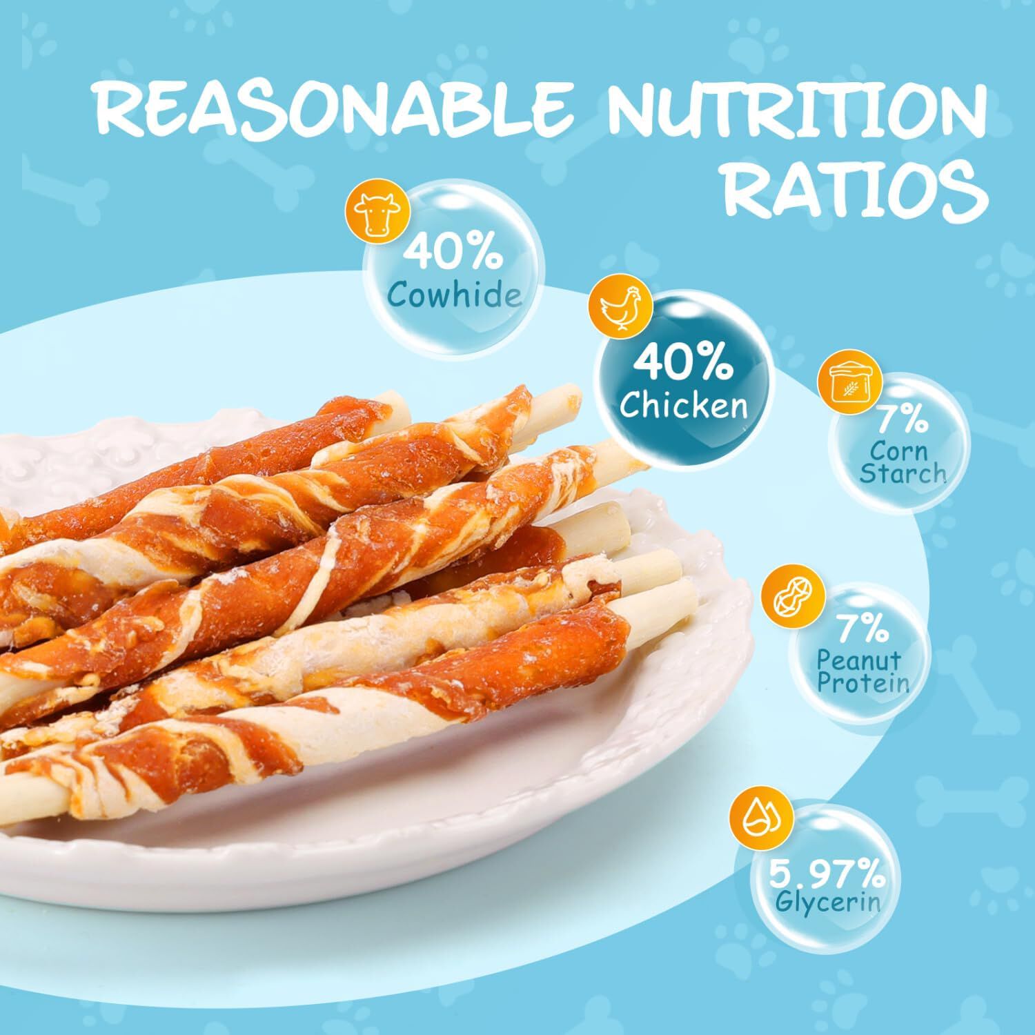 Nobleza - Snacks Naturales para Perros, Palitos de Piel de Vaca Envuelto en Pollo, Chuches para Perros, Golosinas para Perro, Premios para tu Mascota, 13cm, 6 Pack (6 x 100g), , large Imagen numero 3