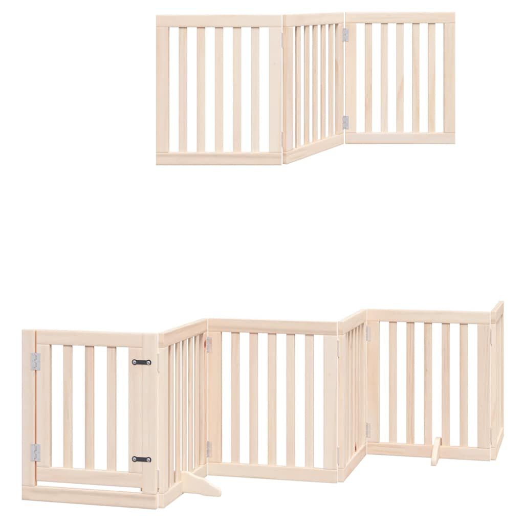 vidaXL Puerta para perros plegable 9 paneles madera de &aacute;lamo 450 cm, , large Imagen numero 9