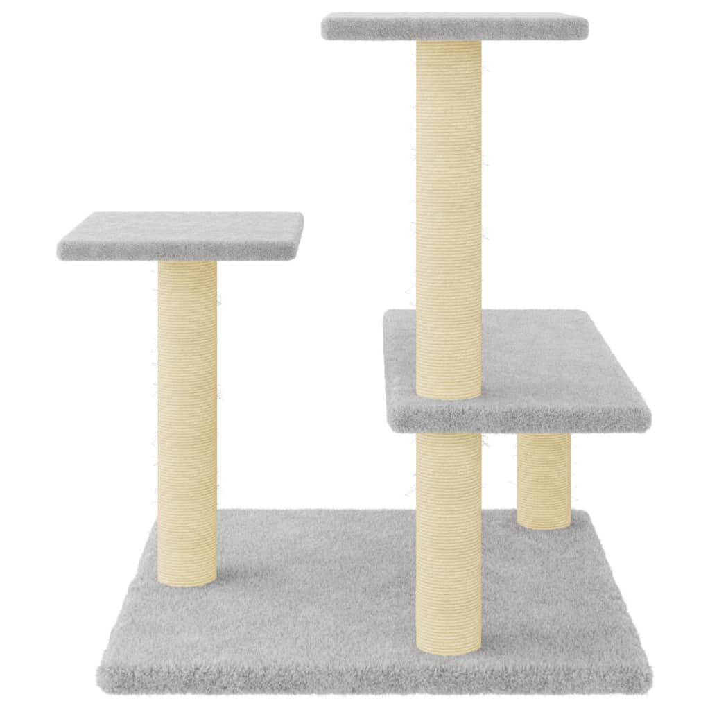 vidaXL Rascador para gatos con postes de sisal gris claro 61 cm, , large Imagen numero 3
