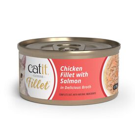 Catit Cuisine Fillet Pollo con Salm&oacute;n en Caldo, 75g