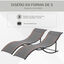Outsunny Juego de 2 Tumbonas Plegables Tumbonas de Jardín con Marco de Aluminio en Forma de S Carga de 120 kg para Piscina Patio Terraza 165x61x63 cm Gris Oscuro, , large indicador imagen numero 5