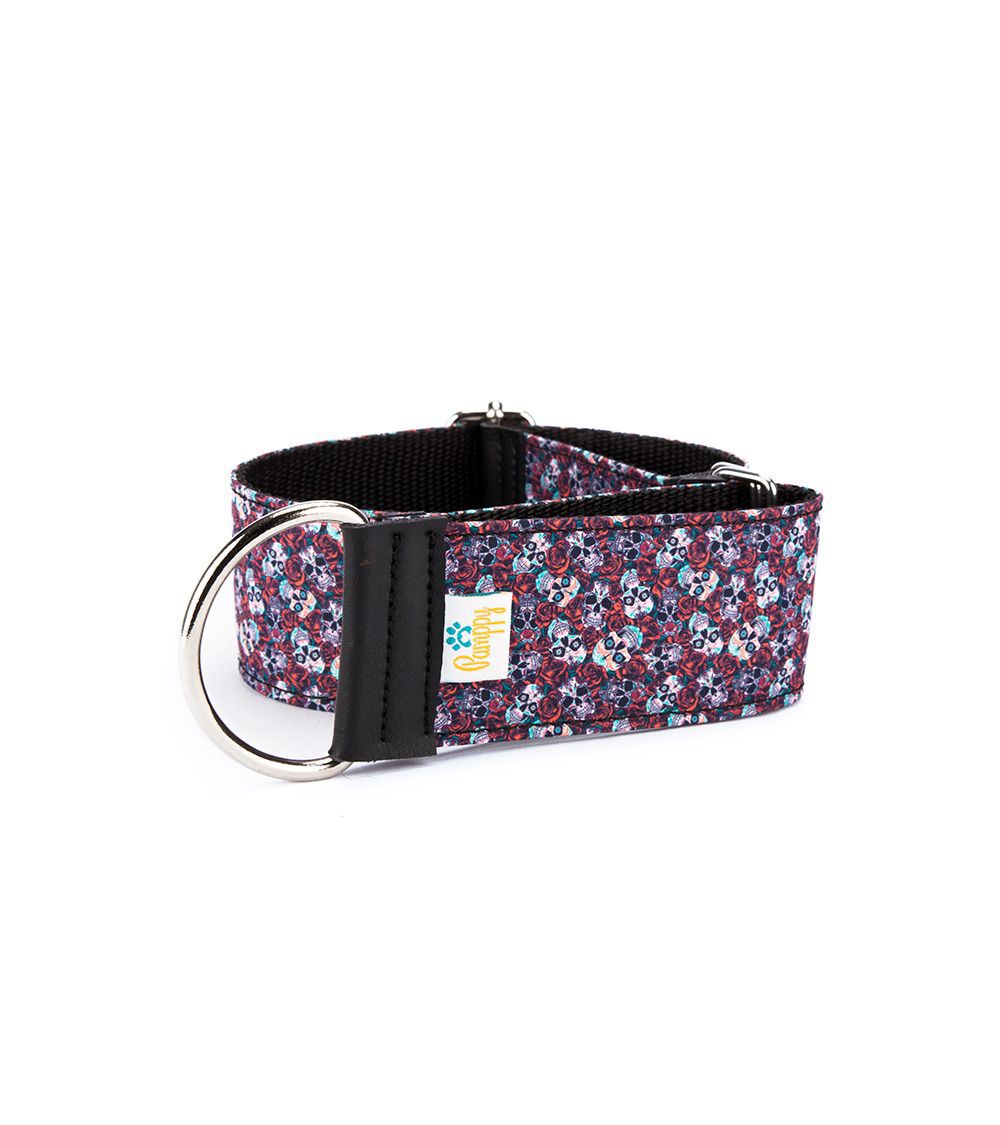 Pamppy galgo speedy collar regulable evan roses negro y rosa para perros, , large Imagen numero 1
