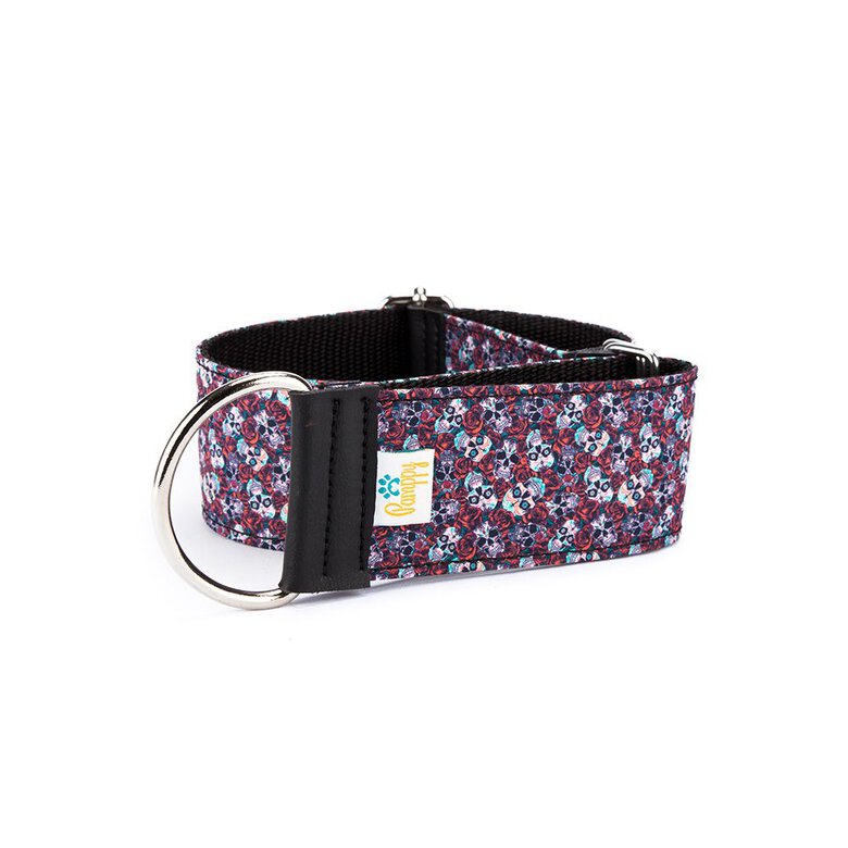 Pamppy galgo speedy collar regulable evan roses negro y rosa para perros, , large image number null