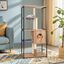COSTWAY Árbol para Gatos Moderno, Torre Alta de 160 cm con Estructura Metálica, Percha Superior Acolchada, Plataformas, Hamaca y Auto-cepillo para Gatos, Mueble Multinivel para Mascotas con Postes Rascadores  , , large indicador imagen numero 2