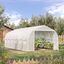 Outsunny Invernadero de Exterior Invernadero de Túnel 6x3x2 m Invernadero de Jardín Grande con 12 Ventanas y Puerta Enrollable con Cremallera Macro de Metal para Cultivo Plantas Blanco, , large indicador imagen numero 2
