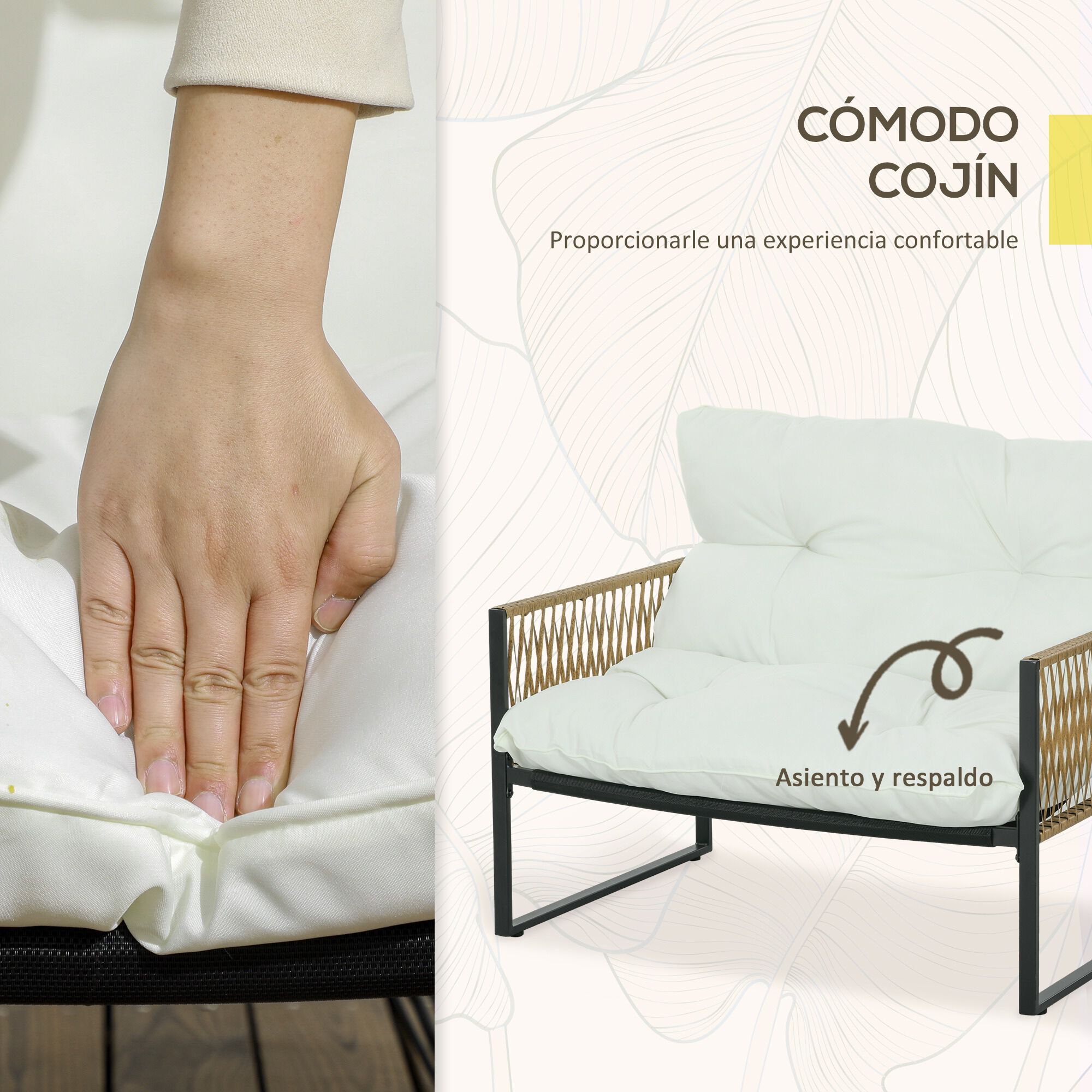 Outsunny Muebles de Jard&iacute;n Crema, , large Imagen numero 5