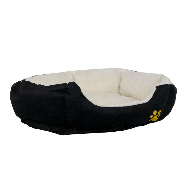 Mobiclinic Cama Pluto Mediano Suave Cómoda Lavable Negro y Beige Perro, , large image number null