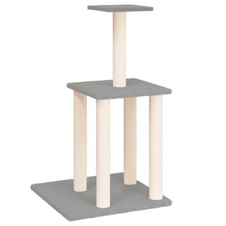 vidaXL Rascador con Postes de Sisal Gris Claro 85.5 cm para gatos