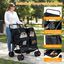 COSTWAY Carrito para Perros Doble, Cochecito Plegable para Perros con 2 Portabeb&eacute;s, Sombrilla Ajustable, Almohadilla Extra&iacute;ble, Cintur&oacute;n de Seguridad, Cesta, Carro Mascotas, Carga 12 kg uno (Negro), , large indicador imagen numero 4