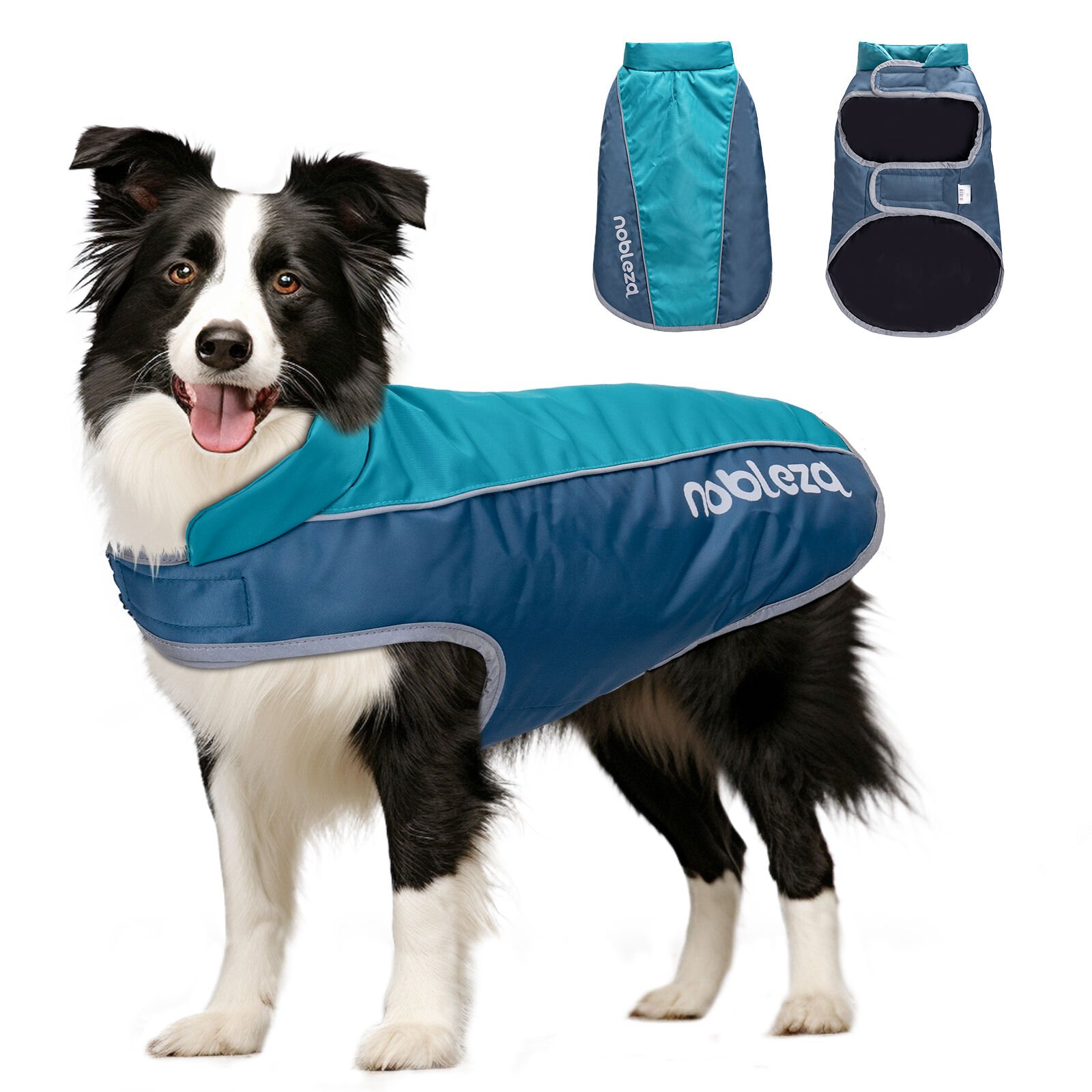 Nobleza Abrigo para Perro Impermeable, Chaquetas Abrigada de Invierno para Perros Mediano Grande, Ropa Reflectante para Perros, Chaleco para Perros Resistente al Viento (Azul, XL), , large Imagen numero 7