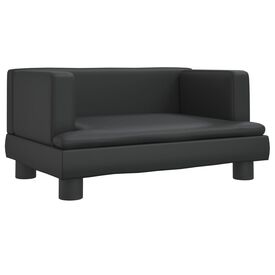 vidaXL Cama cuero sintético negro para perros