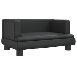 vidaXL Cama cuero sintético negro para perros