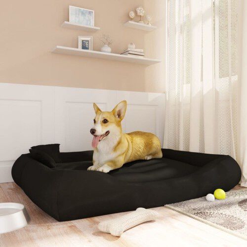 Vidaxl cama rectangular acolchada negro para mascotas, , large Imagen numero 2