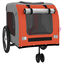 vidaXL Remolque bicicleta para perros hierro tela Oxford naranja gris, , large indicador imagen numero 9