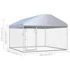 Perrera de exterior con toldo para mascotas color Plateado, , large image number null