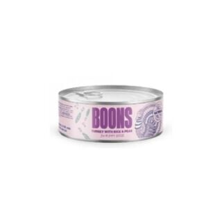 Boons Latas De Pavo Arroz y Guisantes Para Perros Cachorros Pack Ahorro 10x185 Gr