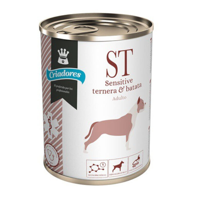 Criadores Adulto Sensitive Ternera y Batata lata para perros, , large image number null