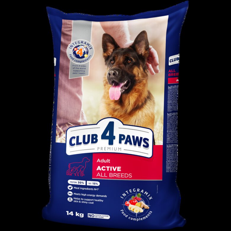 CLUB 4 PAWS Premium "Active" Pienso Seco para Perros Adultos Activos de Todas Razas 20 kg, , large image number null