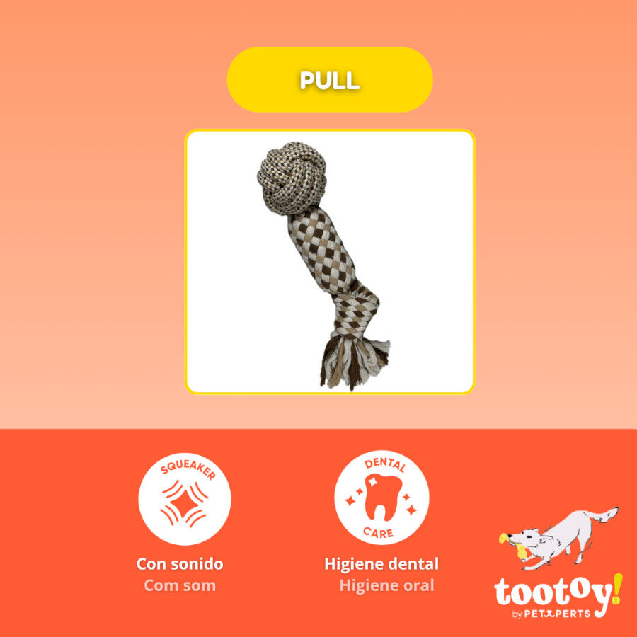 Tootoy! Mordedor de Cuerda con Pelota para perros, , large Imagen numero 3