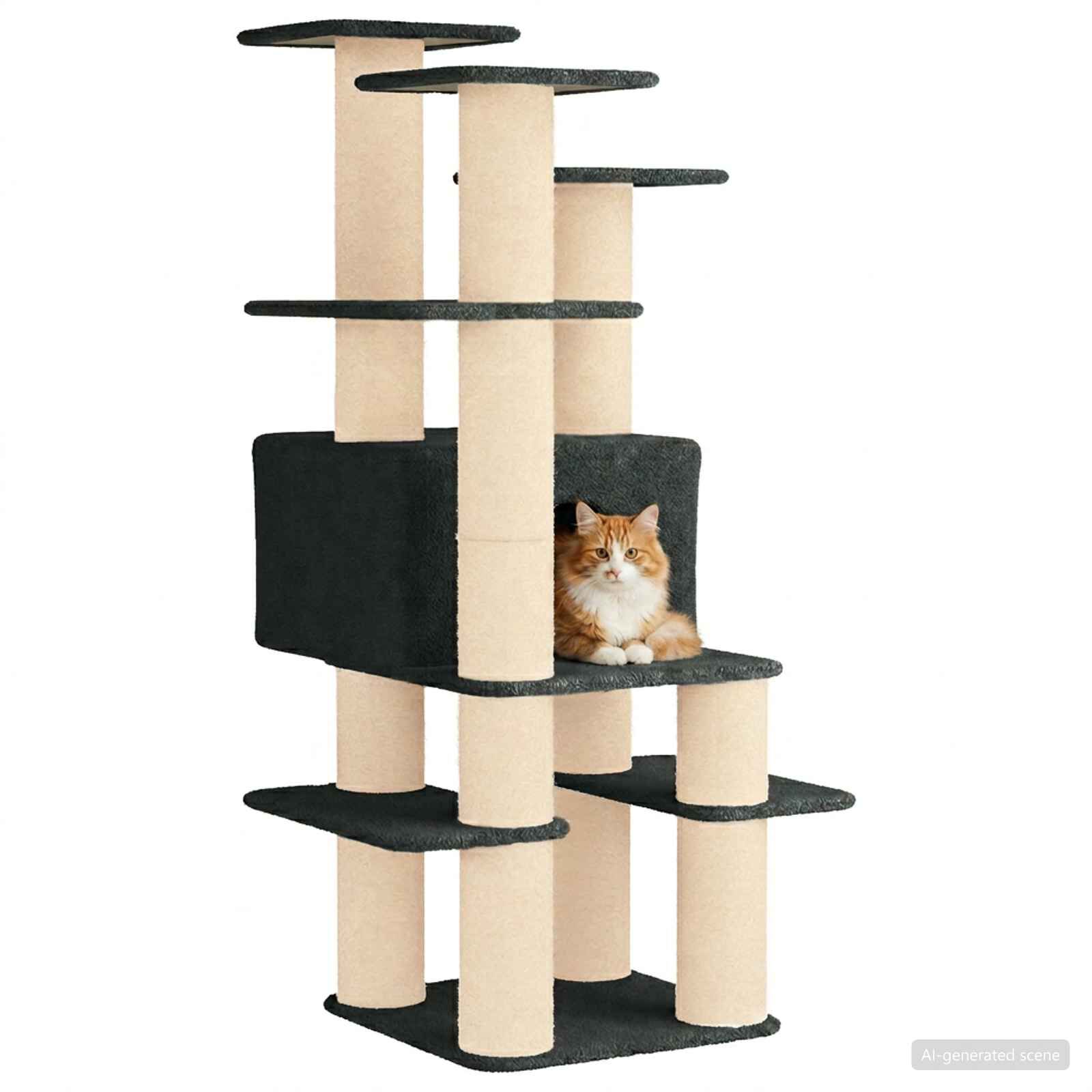 vidaXL &Aacute;rbol para gatos con postes de sisal Muebles Gatos &Aacute;rbol Interior, , large Imagen numero 3