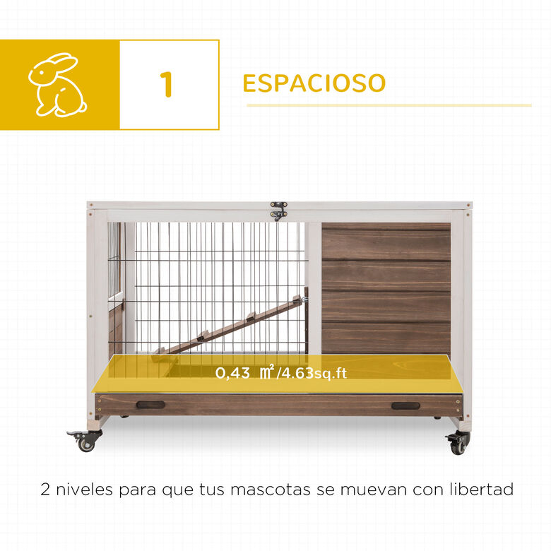 PawHut Jaula Madera Conejera para conejo thumbnail